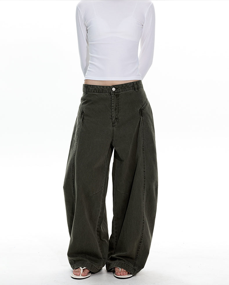 MADWITCH DECONSTRUCTED WASHED WIDE PANTS #A620