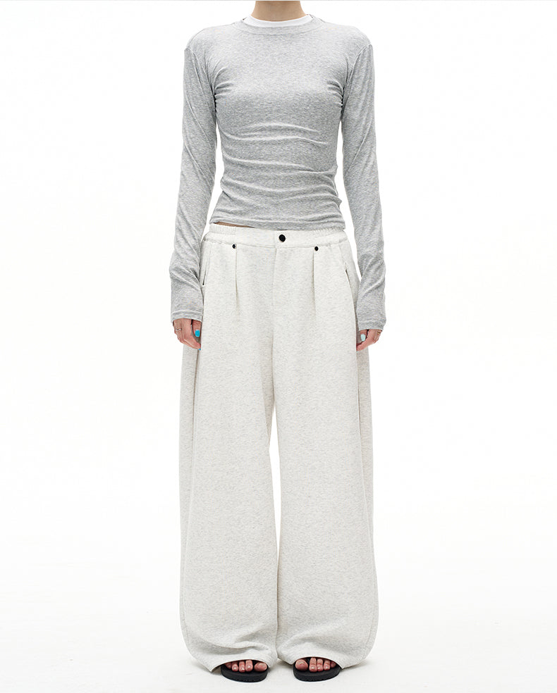 MADWITCH GREY WIDE LEG SWEATPANTS #C959