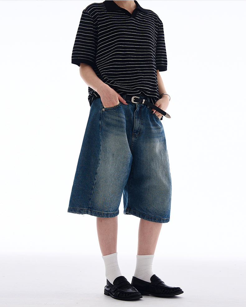 MADWITCH EXTRA BAGGY CROPPED JEANS #L811