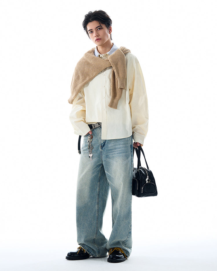 MADWITCH LOOSE SOLID COLOR SHIRT #RC140