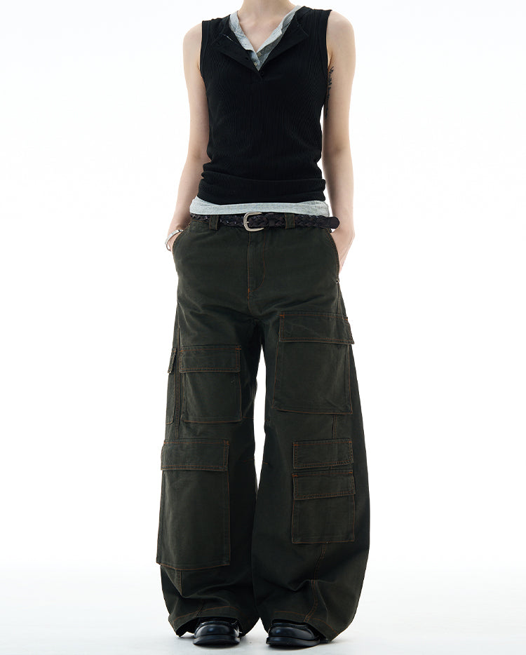 MADWITCH UNISEX MULTI-POCKET CARGO PANTS #A611