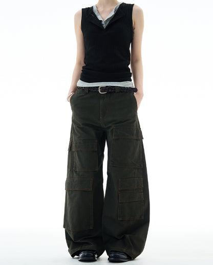 MADWITCH UNISEX MULTI-POCKET CARGO PANTS #A611