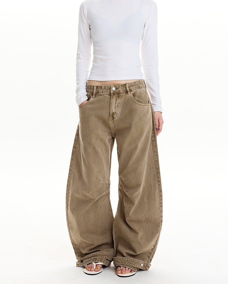 MADWIT DECONSTRUCTED WASHED WIDE PANTS#Z055