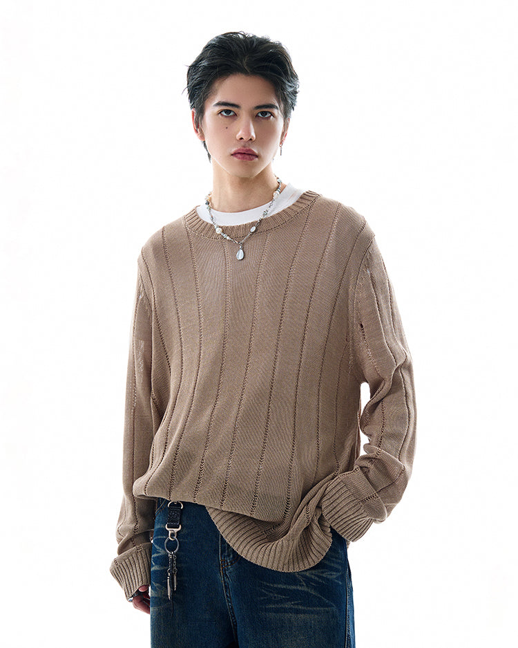 MADWITCH HOLLOW-OUT KNITTED LONG SLEEVE #81177