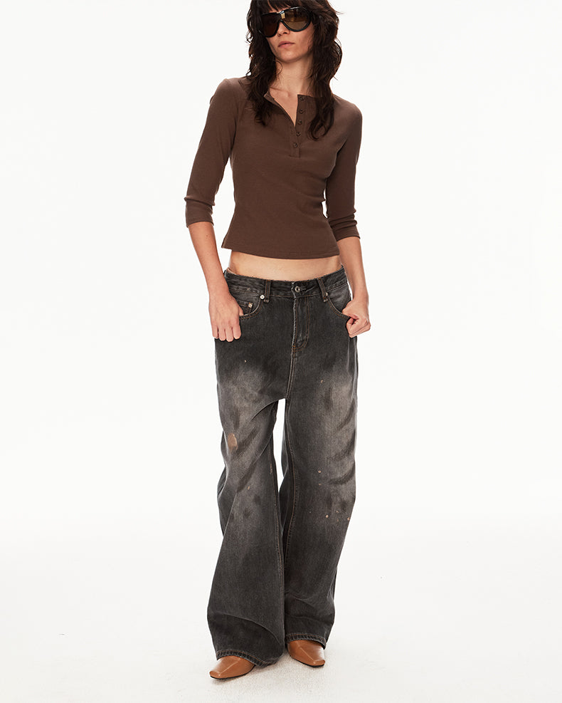 MADWIT DIRTY WASH GRUNGE JEANS #GD002