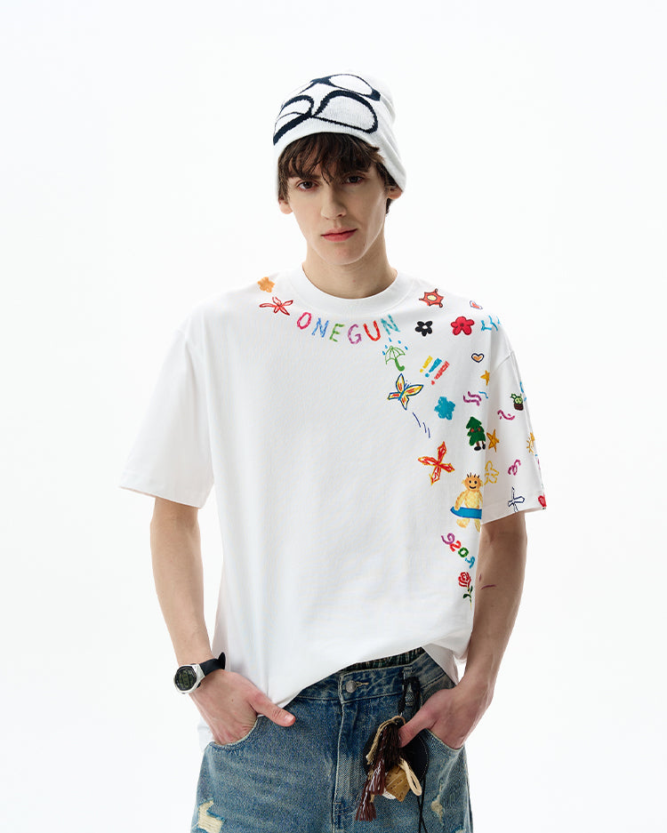 MADWITCH GRAFFITI PRINT TEE #C828
