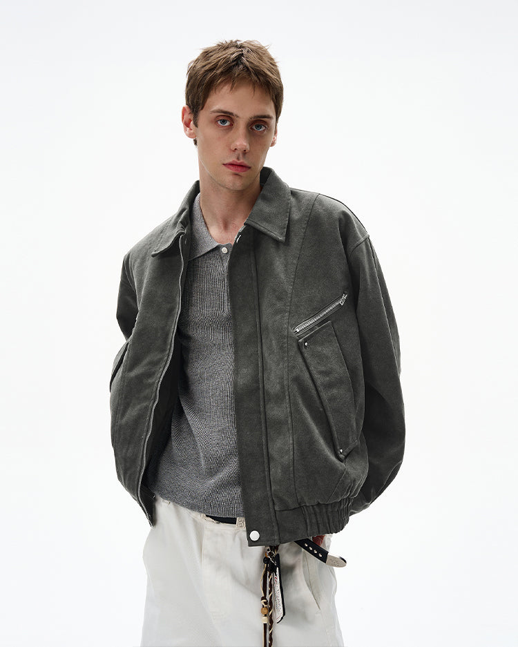 MADWITCH UNISEX SUEDE UTILITY JACKET #L963