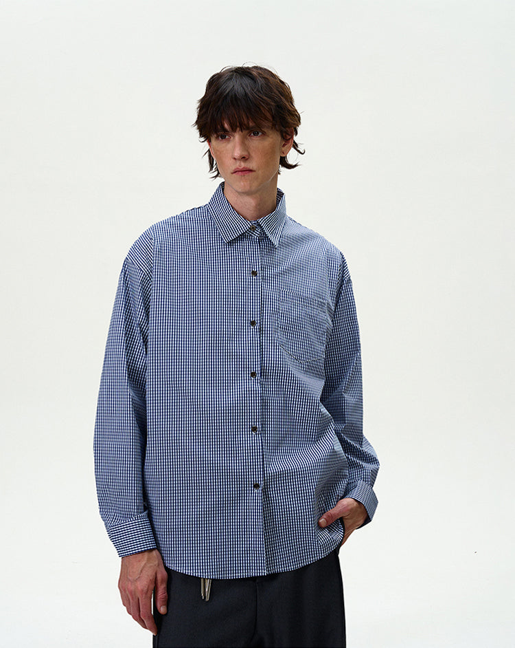 MADWITCH BLUE CHECKERED SHIRT #8929