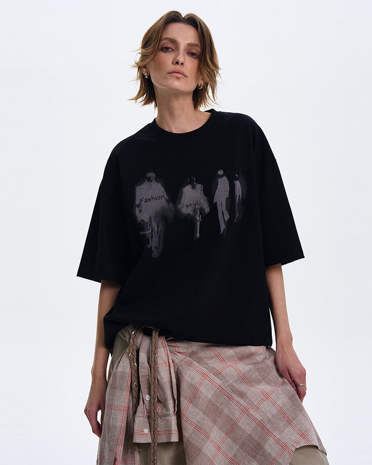MADWITCH VERSATILE VIBE PRINT T-SHIRT #329