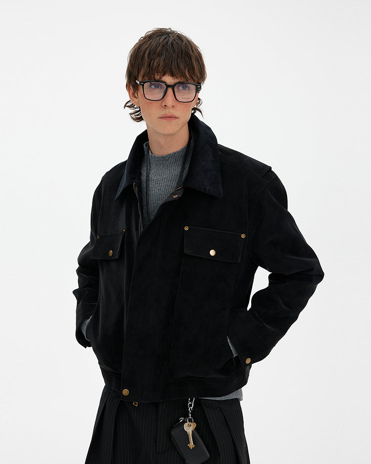 MADWITCH DECONSTRUCTED SUEDE CORDUROY JACKET #Y25203