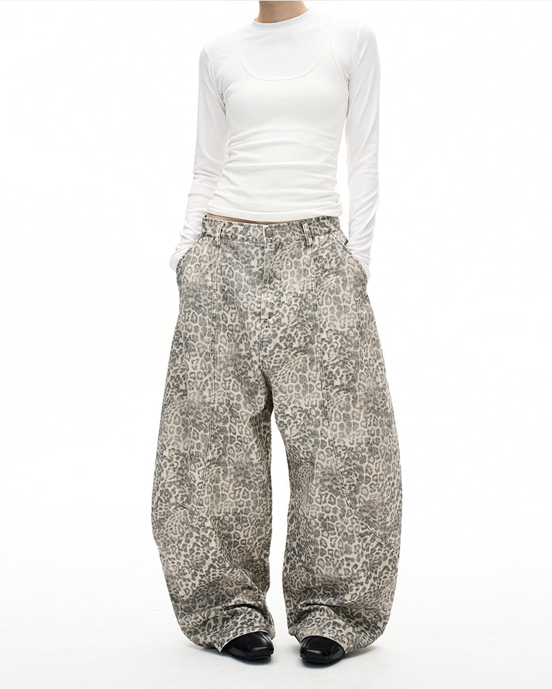 MADWITCH VINTAGE LEOPARD WIDE JEANS #A616