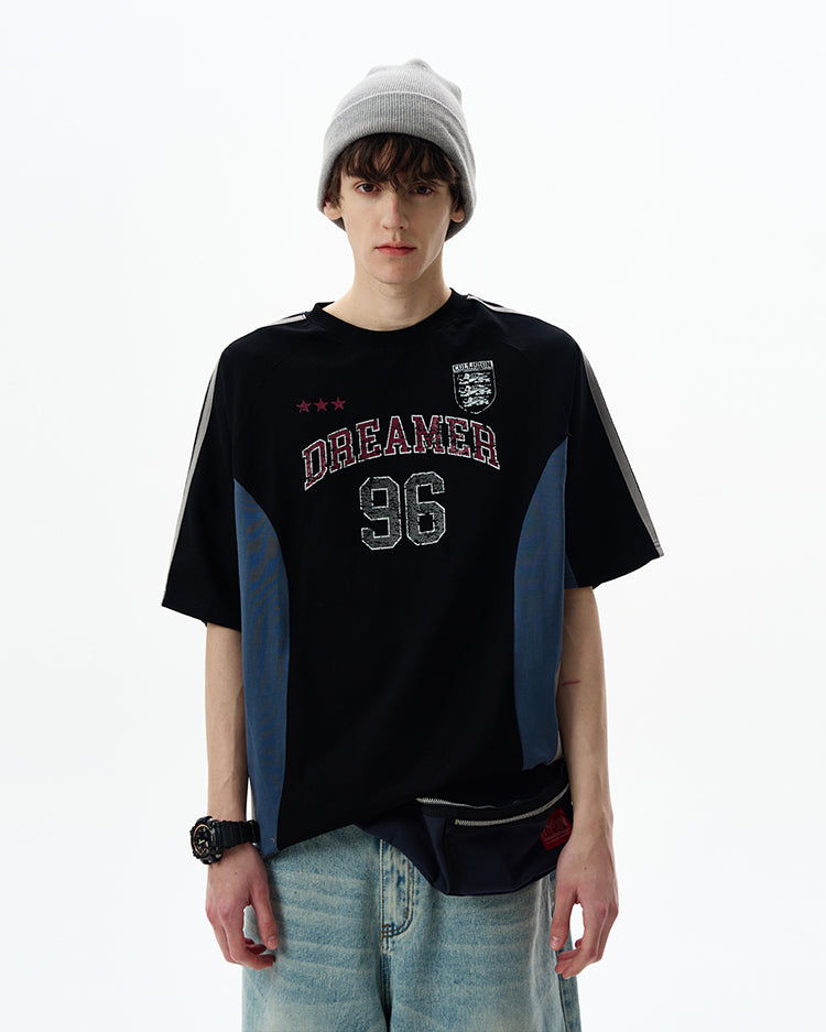 MADWITCH VINTAGE LETTER PRINT TEE #990559