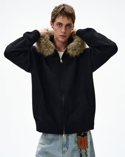 MADWITCH UNISEX FUR-TRIMMED CASUAL COAT #6273