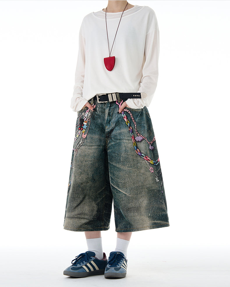 MADWITCH 3D PRINT DENIM PANTS #G6830