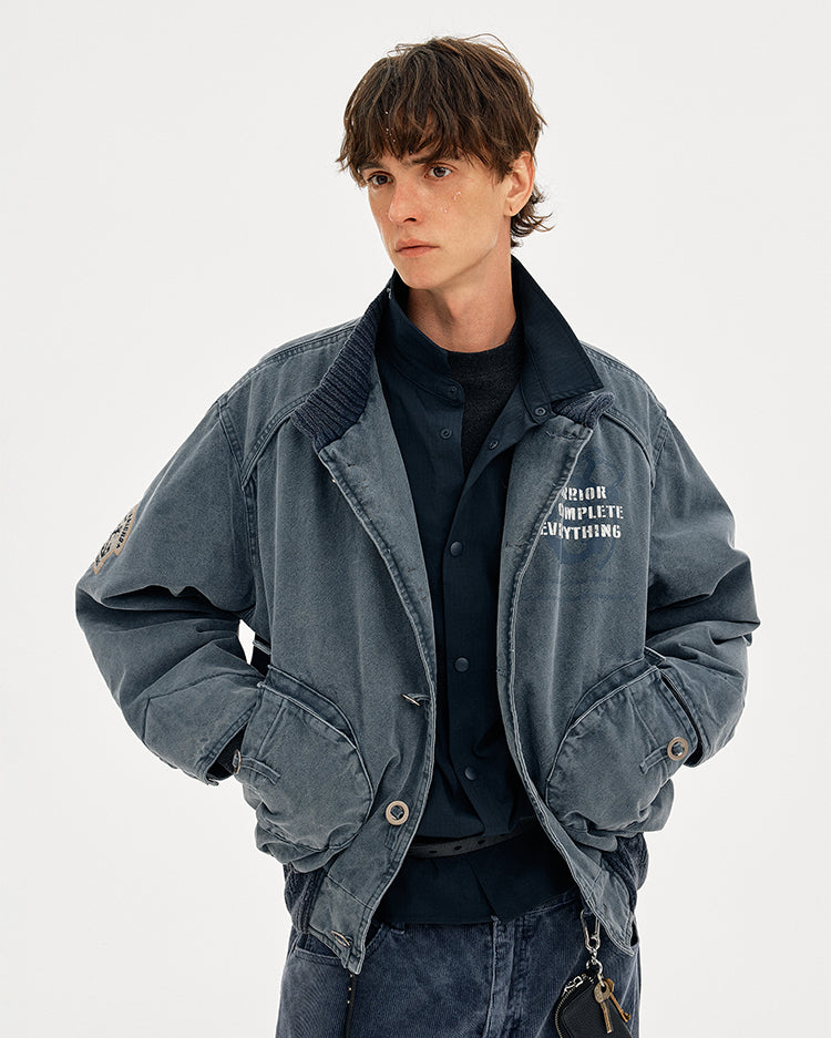 MADWITCH VINTAGE WASHED WORKWEAR QUILTED JACKET #AW25152