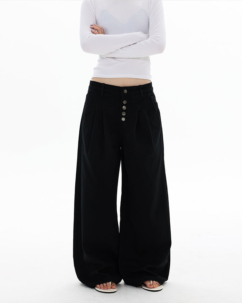 MADWITCH DOUBLE PLEAT BUTTON TROUSERS #G6935