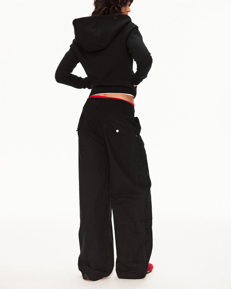 MADWIT PATCHWORK PLEATED WORK PANTS #CK6939