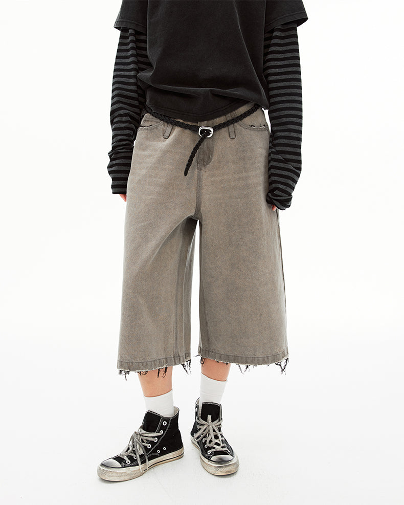 MADWIT FRAYED WASHED JEANS #K731