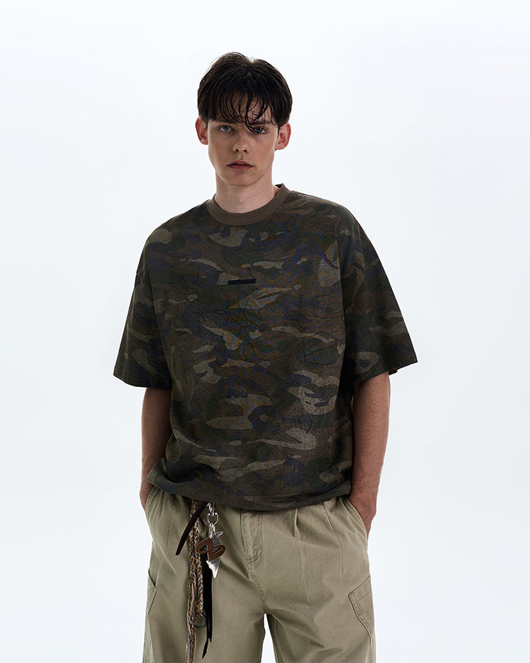 MADWITCH RETRO CAMOUFLAGE T-SHIRT #6932