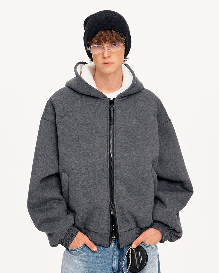 MADWITCH DECONSTRUCTED HOODED FLEECE JACKET #DW1631