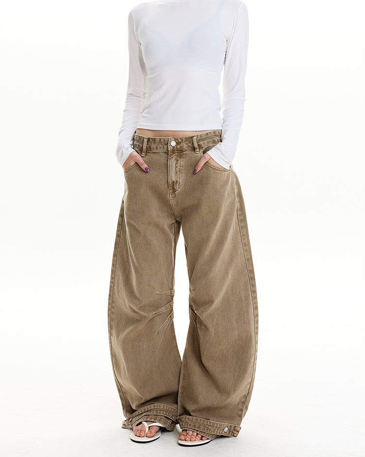 MADWIT DECONSTRUCTED WASHED WIDE PANTS#Z055