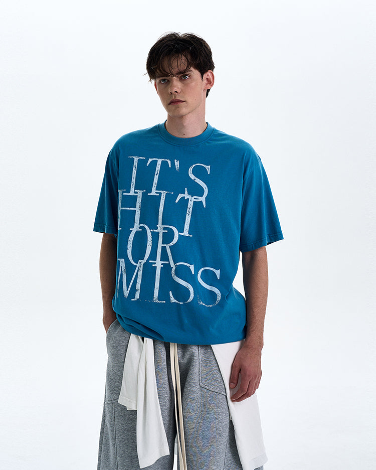 MADWITCH ROUND NECK LETTER PRINT T-SHIRT #27297