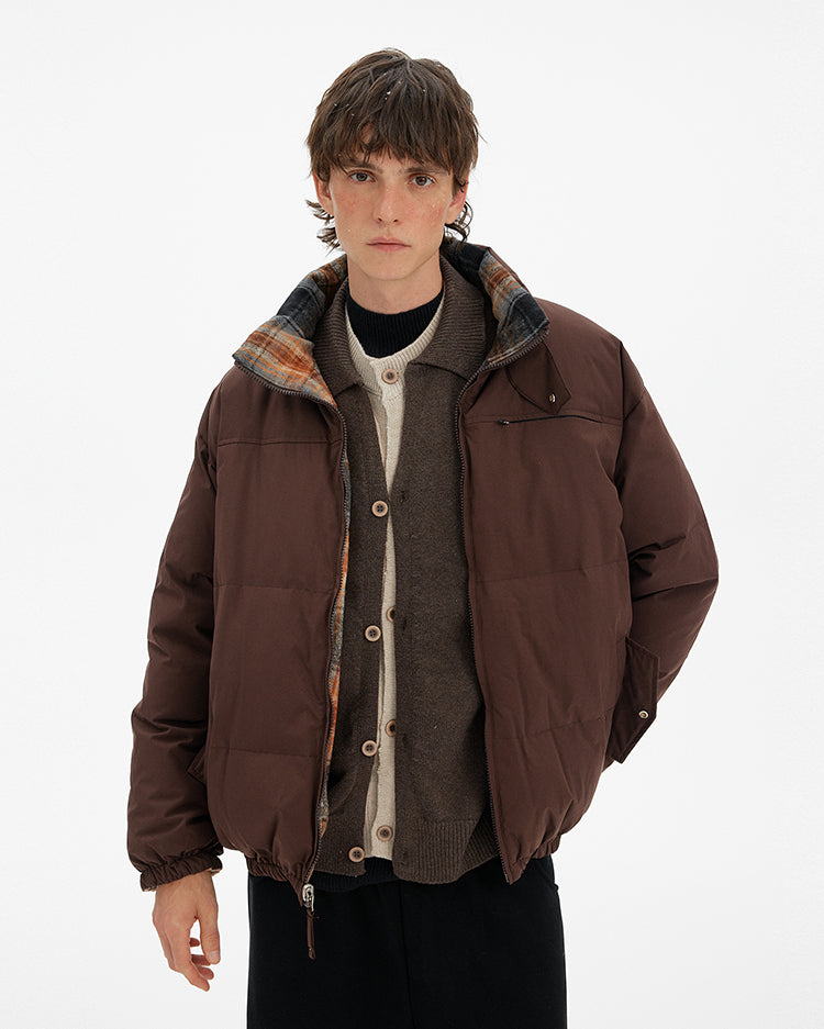 MADWITCH REVERSIBLE PLAID PUFFER JACKET #254YR10160