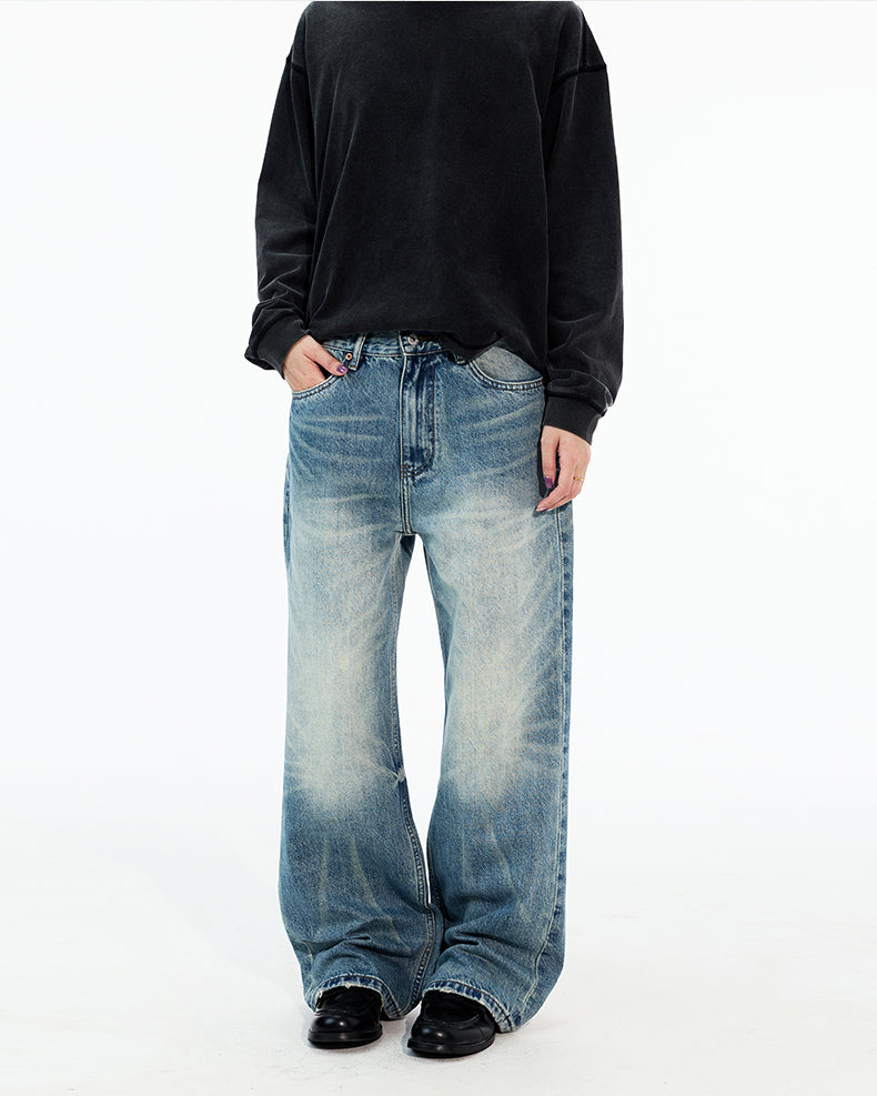 MADWITCH FADED WASH STRAIGHT LEG JEANS #GPC9758