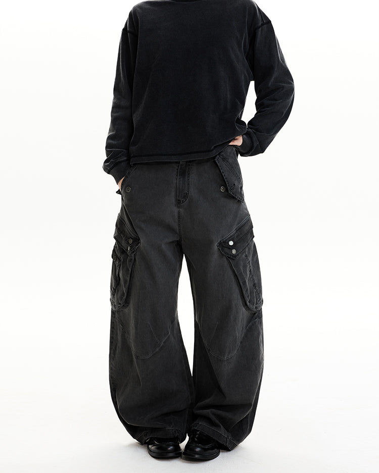 MADWIT DISTRESSED WIDE WORK PANTS #CK6932