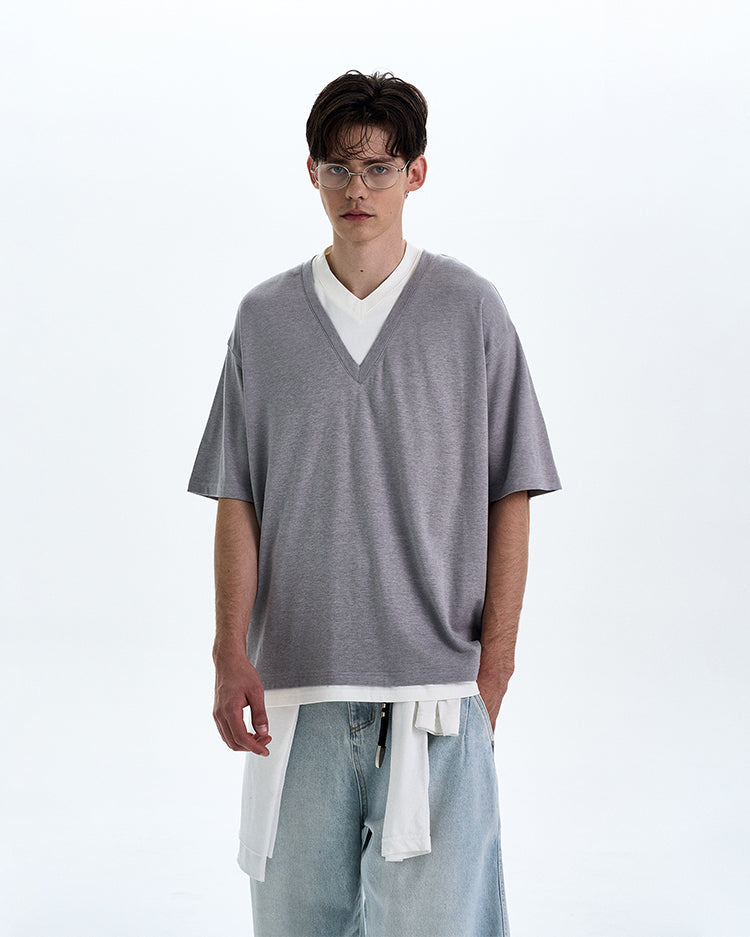 MADWITCH VINTAGE V-NECK TEE #180330