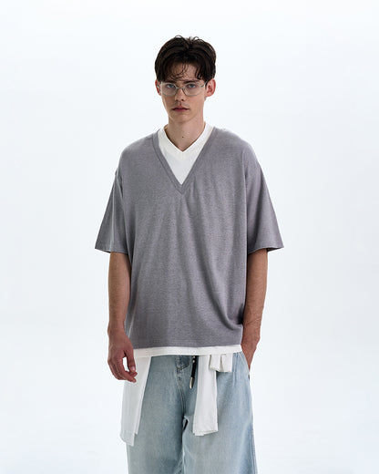 MADWITCH VINTAGE V-NECK TEE #180330