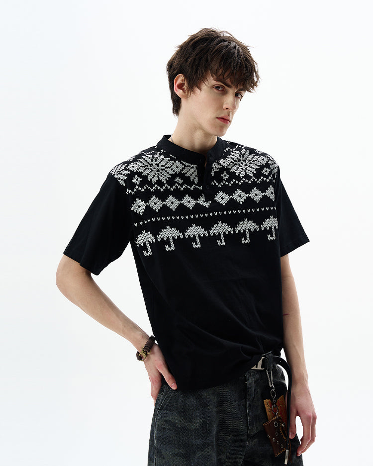 MADWITCH FAIR ISLE COTTON TEE #27351