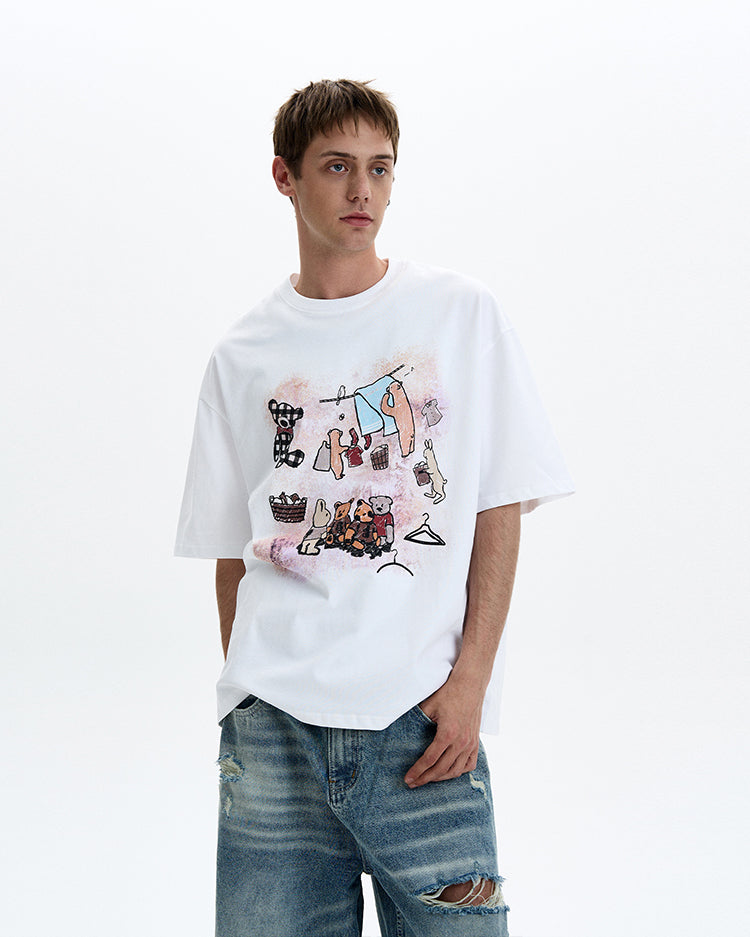 MADWITCH VINTAGE PRINT TEE #321