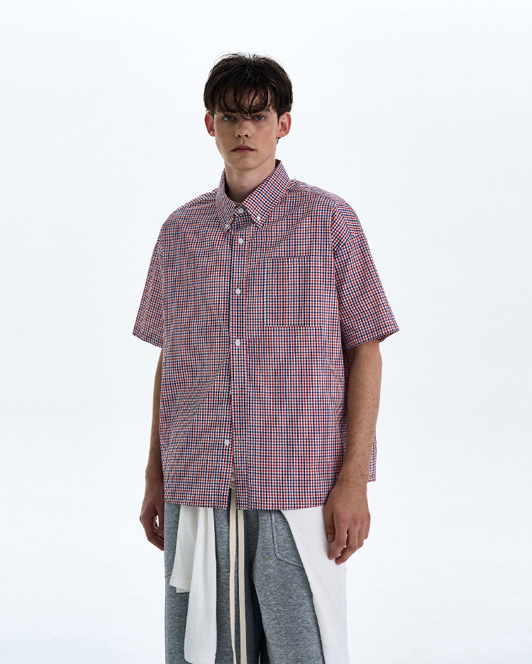 MADWITCH CHECKERED SHORT SLEEVE SHIRT #CR217