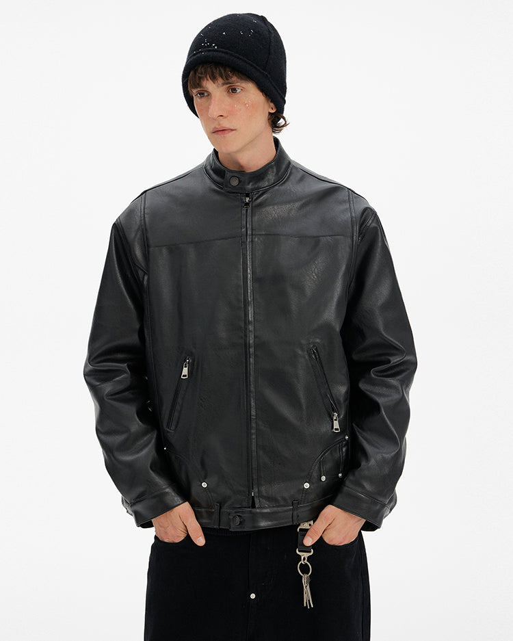 MADWITCH MINIMAL PU DOWN JACKET #YR002