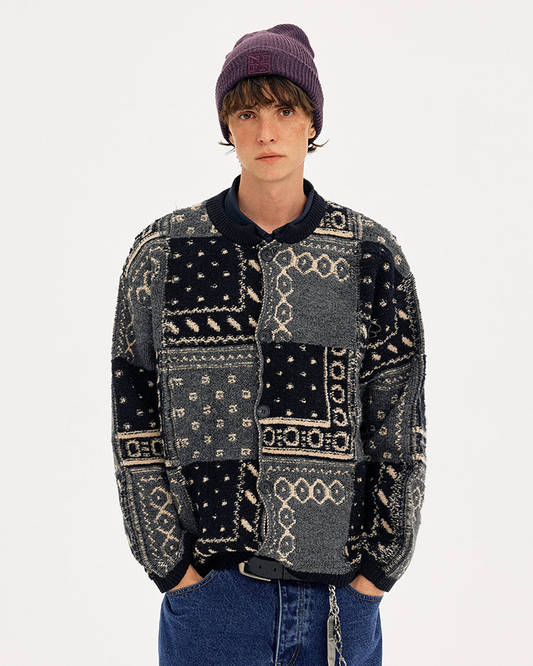 MADWITCH COLORBLOCK BASEBALL KNIT SWEATER #65163