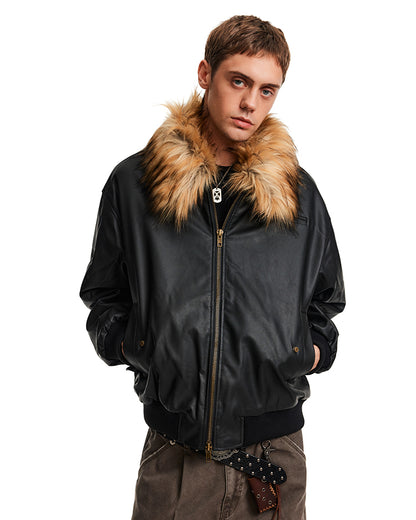 MADWITCH PU SHEARLING PARKA #L99607