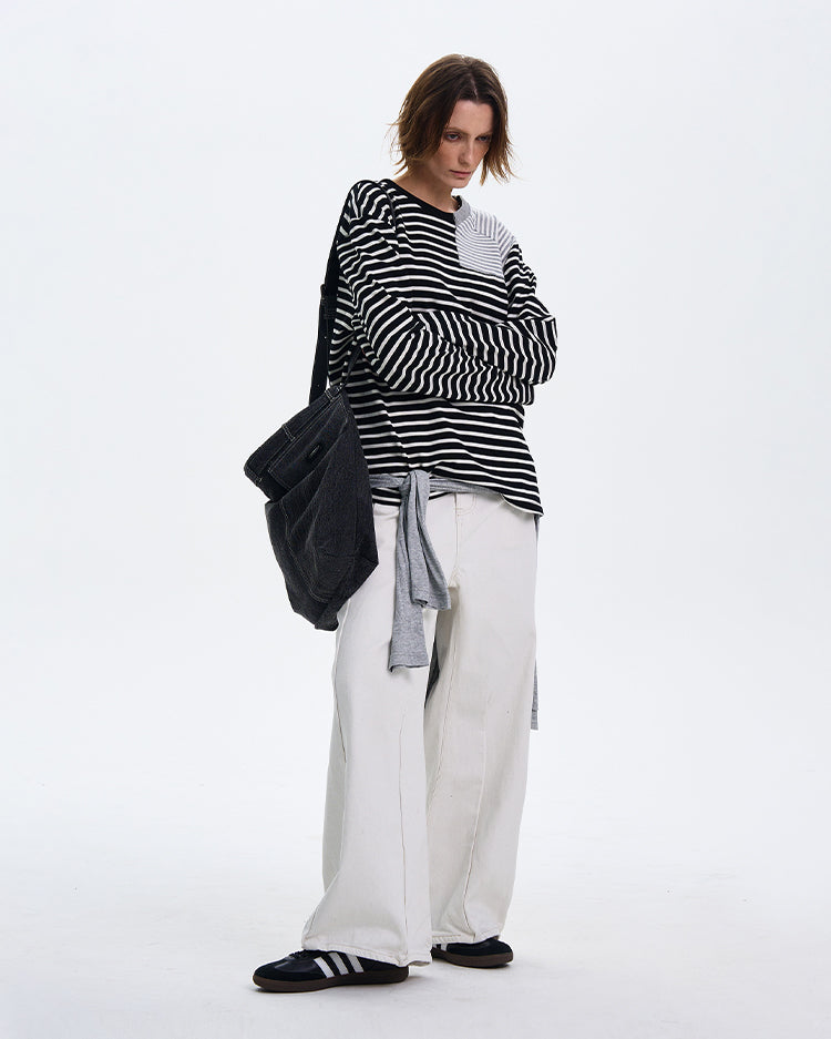 MADWITCH STRIPED CONTRAST LONG SLEEVE #SD12