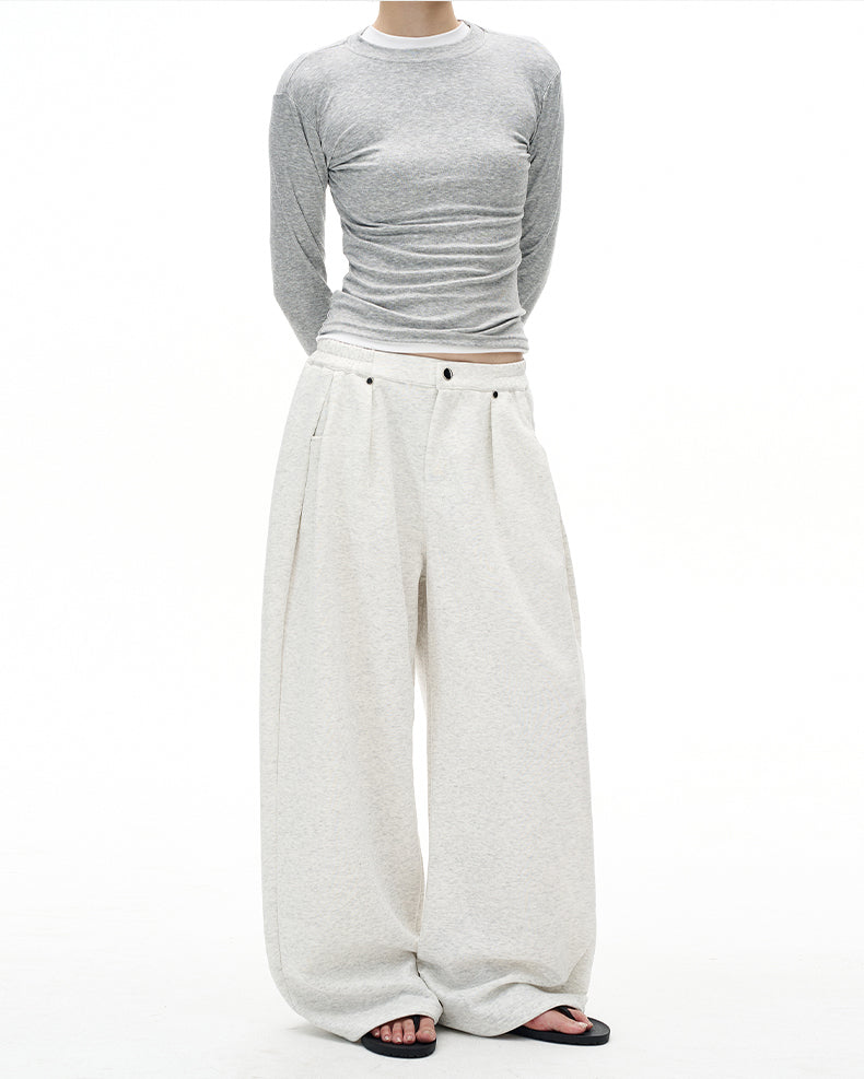 MADWITCH GREY WIDE LEG SWEATPANTS #C959