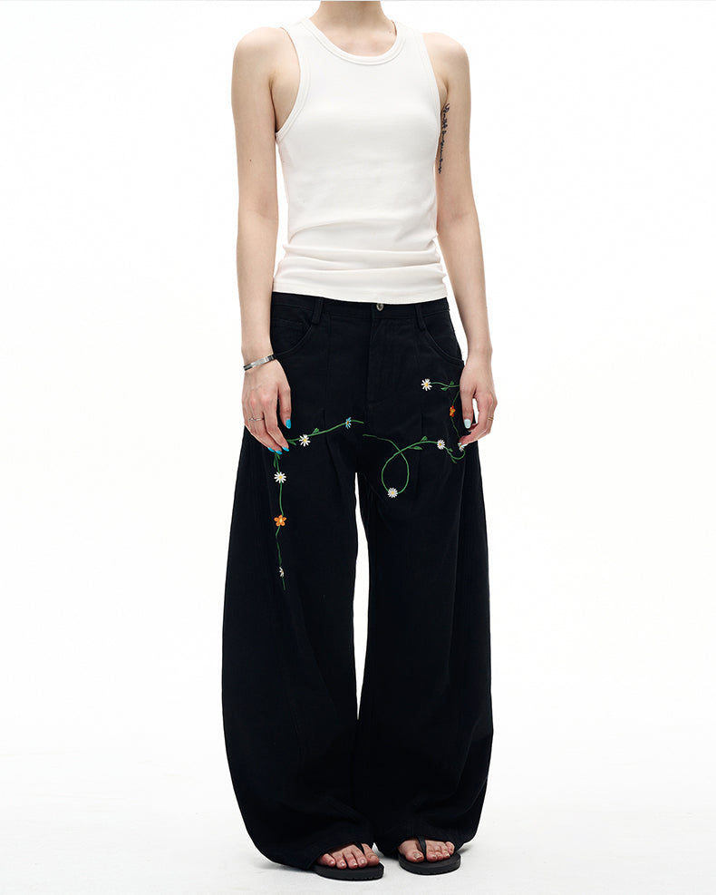 MADWITCH FLORAL PATCH CARGO PANTS #E5807