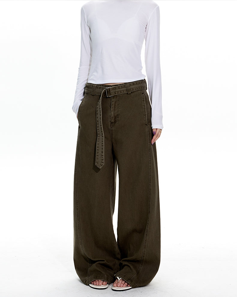 MADWITCH BELT DETAIL WIDE LEG JEANS #CK6919