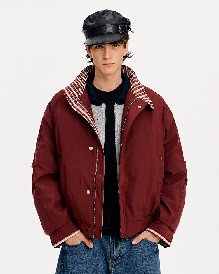 MADWITCH COLORBLOCK CHECKERED DOWN JACKET #630189