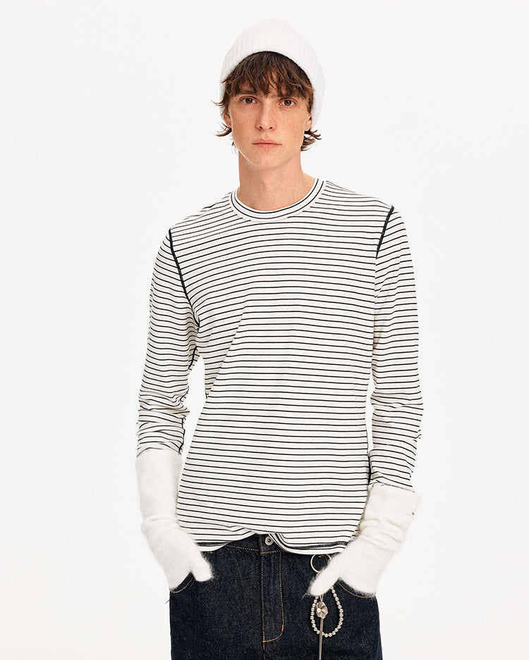 MADWITCH COLORBLOCK TENCEL STRIPE TEE #TC108