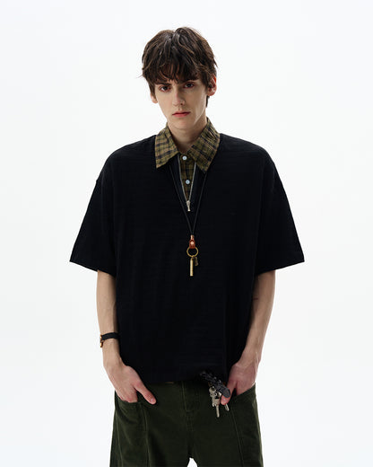 MADWITCH V-NECK KNIT TEE #6971