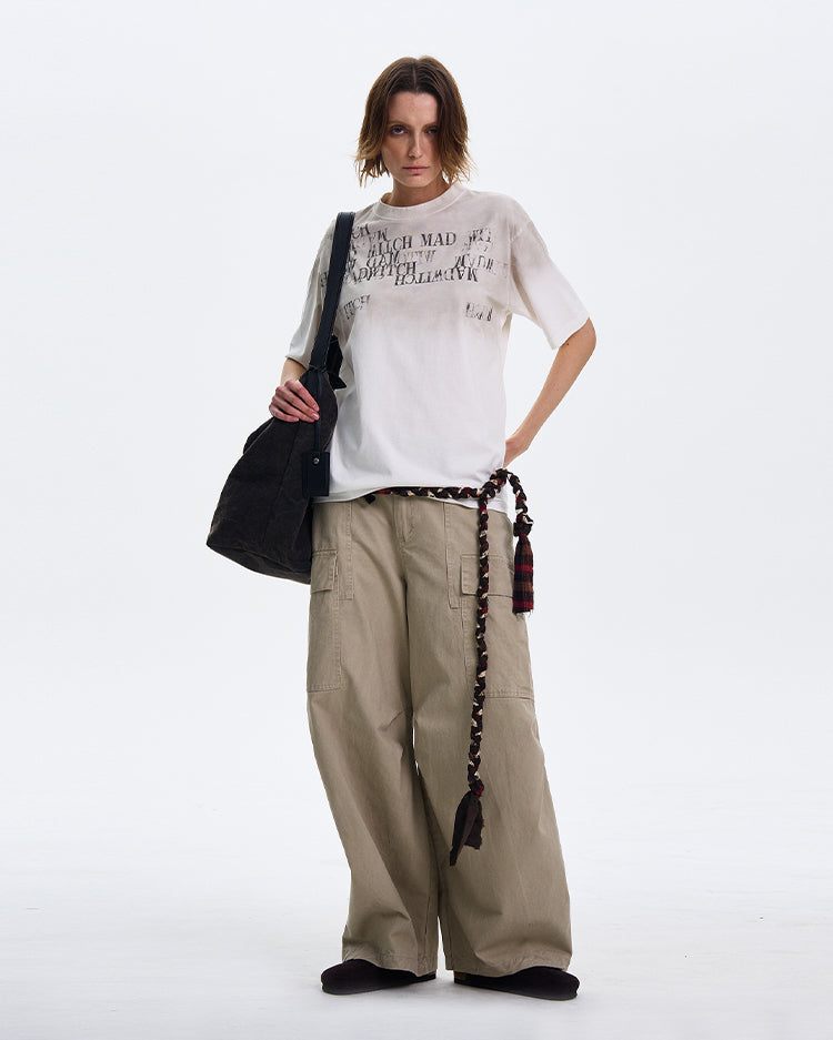 MADWITCH LETTER PRINT SHORT SLEEVE #MD3635
