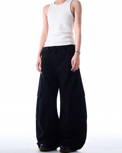 MADWITCH DECONSTRUCTED WIDE-LEG CARGO PANTS #DR6302