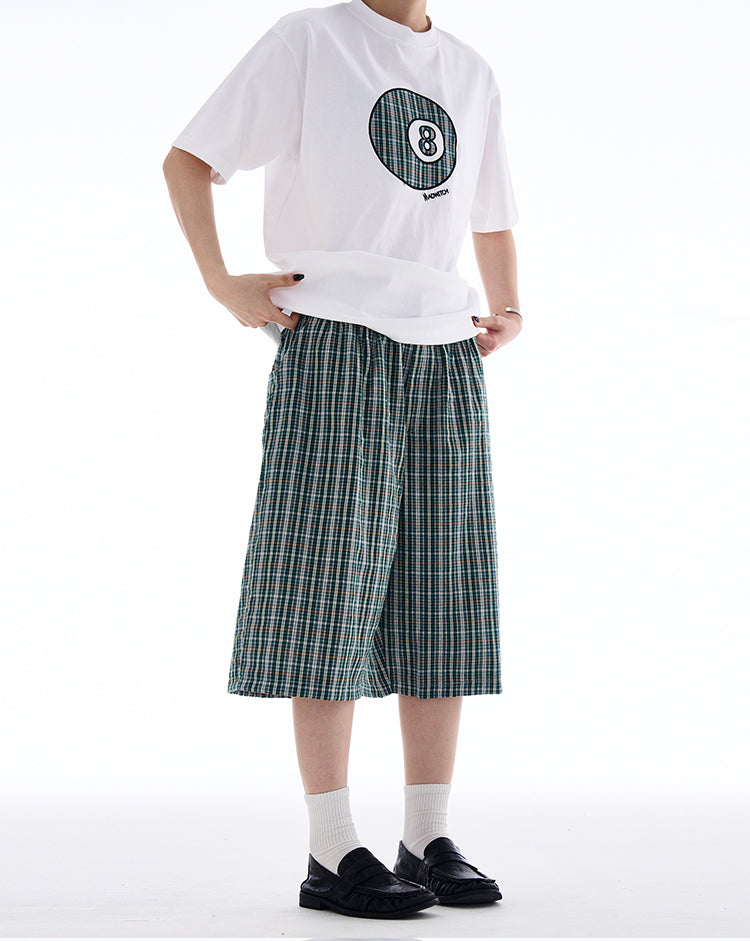 MADWITCH RELAXED PLAID CASUAL SHORTS #MD3643