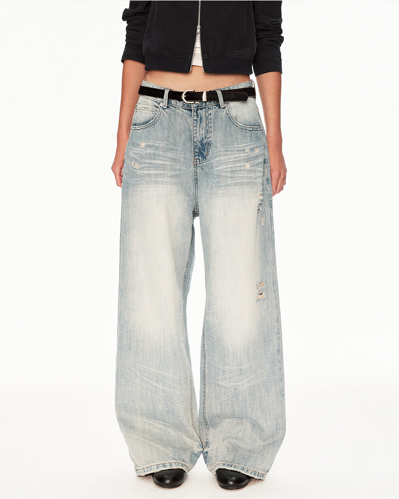MADWIT DISTRESSED FADED JEANS #WH0A125