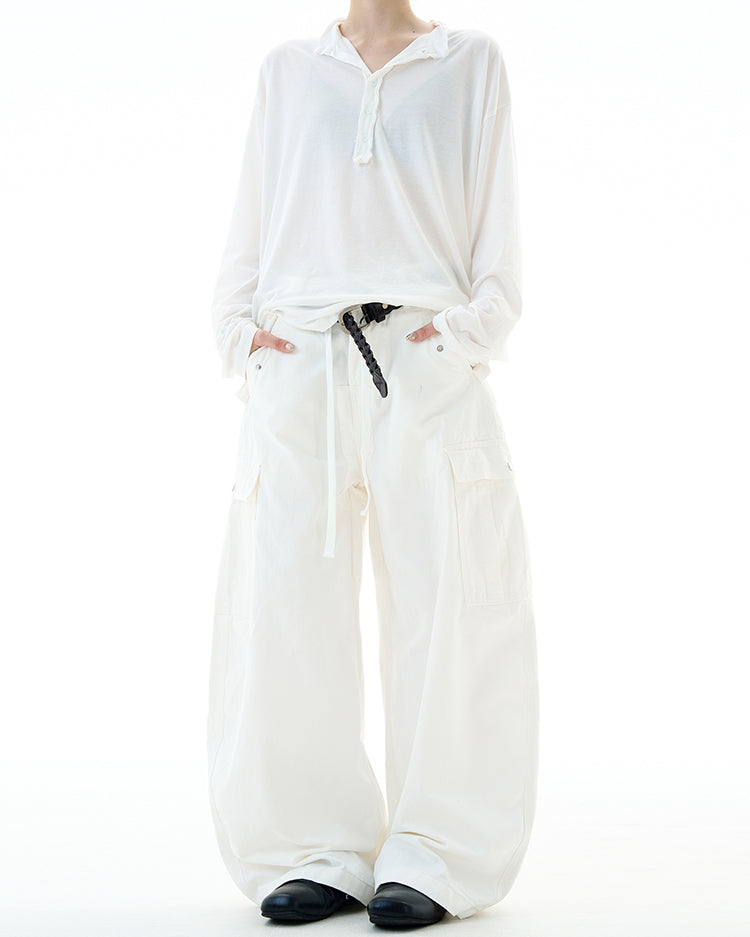 MADWITCH DRAWSTRING MULTI-POCKET CARGO PANTS #Z030