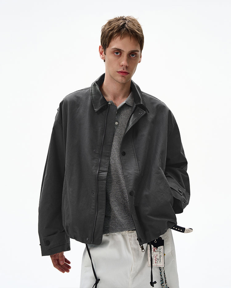 MADWITCH LEATHER-TRIMMED CASUAL TOP #M1005